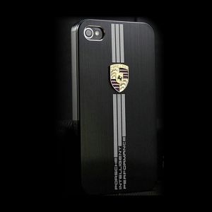 Capa Protetora Preta Metálica Porsche para iPhone