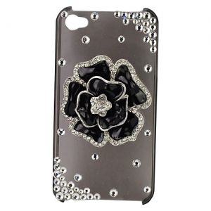 Capa Protetora Rhinestone Flower para iPhone