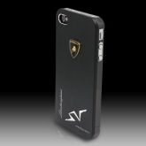 Capa Protetora Preta Metálica Lamborghini para iPhone